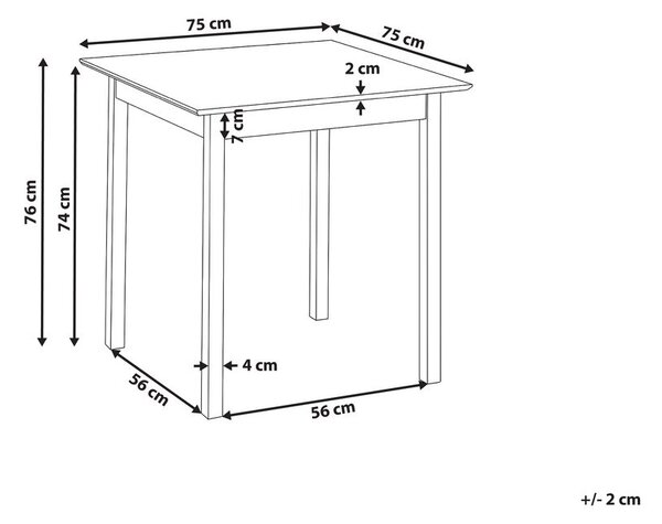 Étkezőasztal VERITAS Fekete 75 cm 75 cm Fenyő