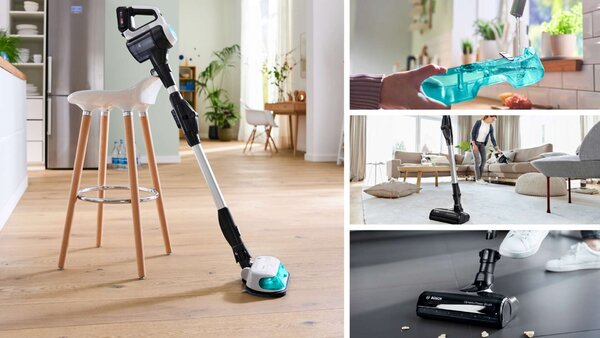 Bosch BCS71HYG1 vezeték nélküli Porszívó, Fekete-Fehér