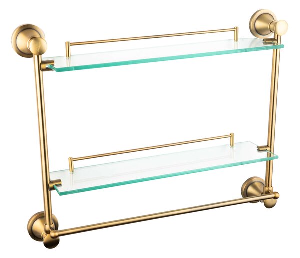 TRENDY'S fürdőszobai polc, dupla, falra szerelhető, 50x46 cm, antik bronz