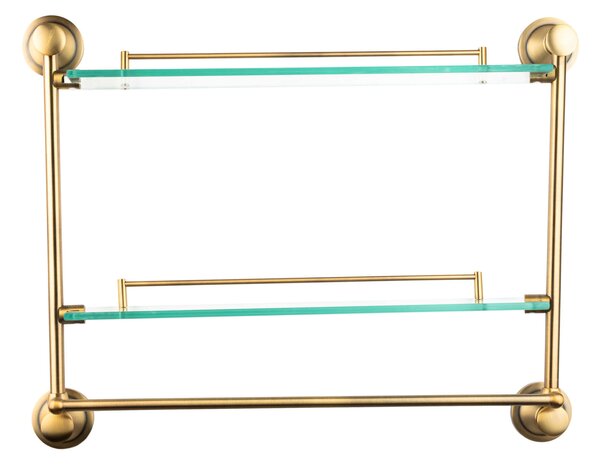 TRENDY'S fürdőszobai polc, dupla, falra szerelhető, 50x46 cm, antik bronz