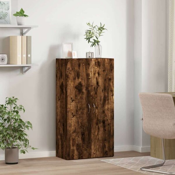 VidaXL Irattartó Szekrény - Füstös Tölgy - 60x32x115 cm
