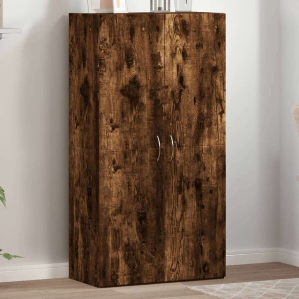VidaXL Irattartó Szekrény - Füstös Tölgy - 60x32x115 cm