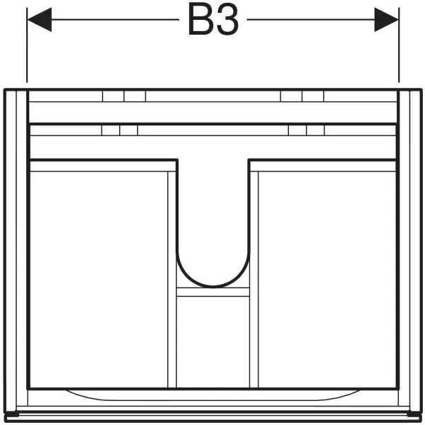 Geberit Xeno2 Mosdó Alatti Szekrény - 2 Fiókos - 58x53x46,2cm