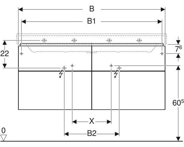 Geberit Xeno2 Mosdószekrény - Falra Szerelhető - 120cm+