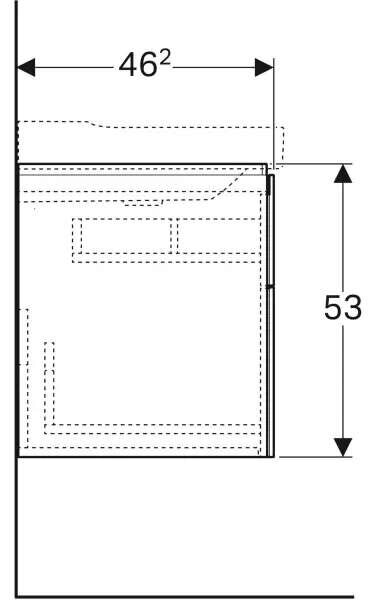 Geberit Xeno2 Mosdó Alatti Szekrény - 2 Fiókos - 58x53x46,2cm