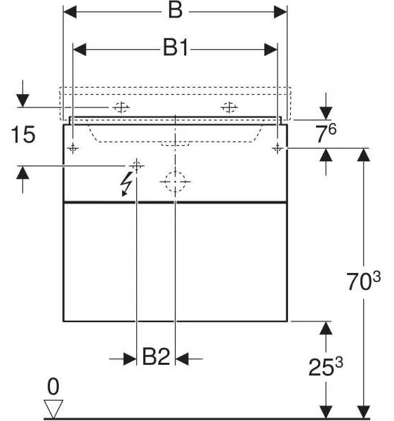 Geberit Xeno2 Mosdó Alatti Szekrény - 2 Fiókos - 58x53x46,2cm