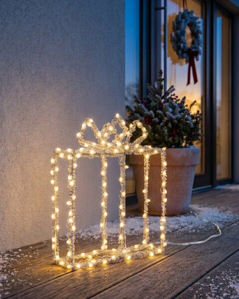 Kültéri dekoráció LED KEMI 25 cm Karácsonyi ajándékok Fehér