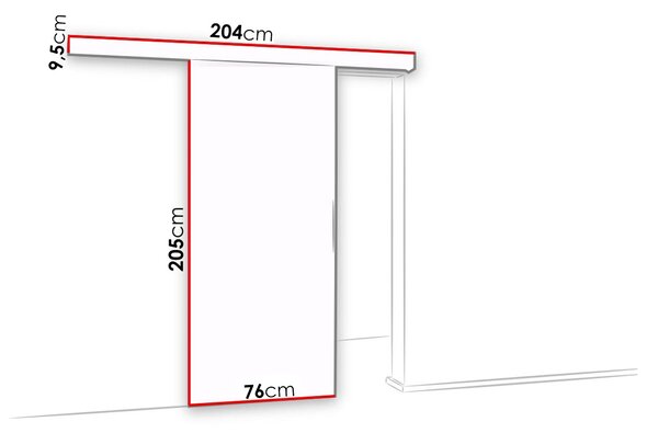 PALMIRA tolóajtó tükörrel - 70 cm, fehér