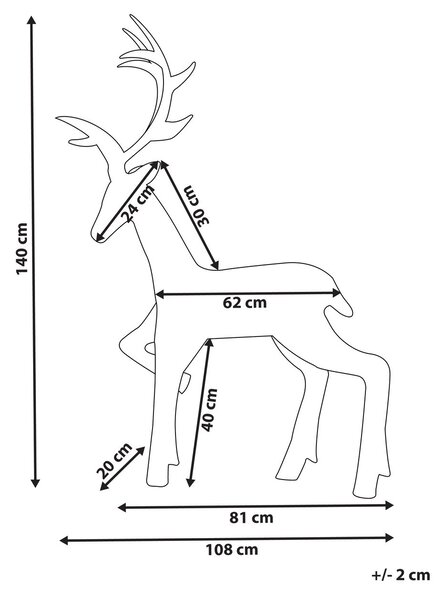 Kültéri dekoráció LED HUSAVIK 140 cm Rénszarvas Ezüst