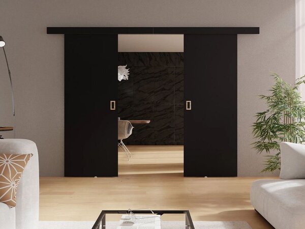 SANITA 3 kétszárnyú beltéri tolóajtó - 152 cm, fekete