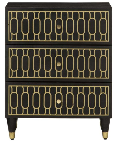 VidaXL Mangófa Éjjeliszekrény - 3 Fiók - Retro - 50x33x60cm