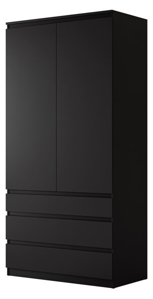 Gardróbszekrény Comfivo Structor, Laminált forgácslap, 202x100x52cm, Fekete
