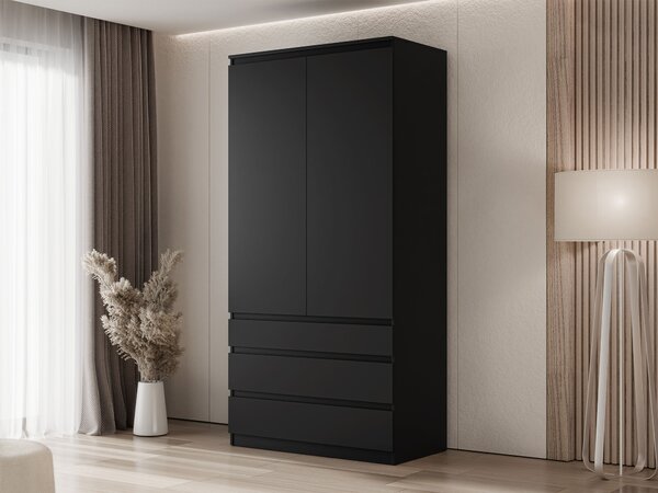 Gardróbszekrény Comfivo Structor, Laminált forgácslap, 202x100x52cm, Fekete