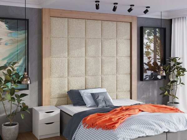 Kárpitozott falpanel 42x42 PAG - világos bézs