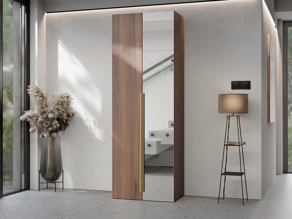 Könyvespolc Comfivo 579, Zárt, Ajtókkal, Laminált forgácslap, 200x70x42cm, Dió, Aranysárga