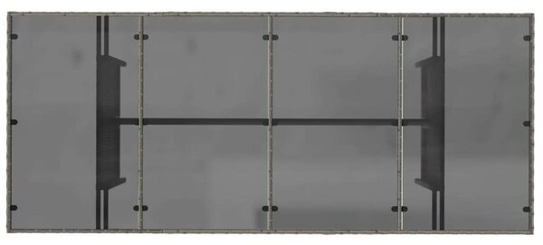 VidaXL Polyrattan Kerti Asztal - Üveglap - 190cm