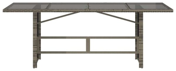 VidaXL Polyrattan Kerti Asztal - Üveglap - 190cm