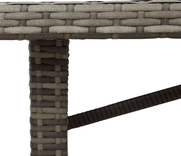 VidaXL Polyrattan Kerti Asztal - Üveglap - 190cm