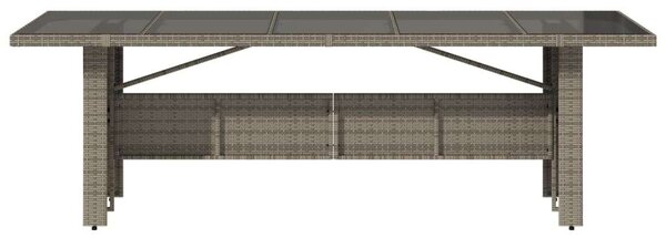 VidaXL Polyrattan Kerti Asztal - Üveglap - 240x90x75 cm