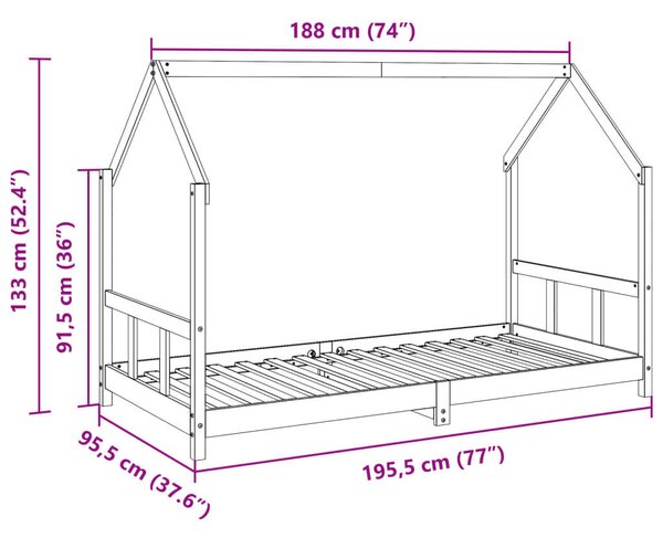 VidaXL Faházikós Gyermekágy - 90x190 cm