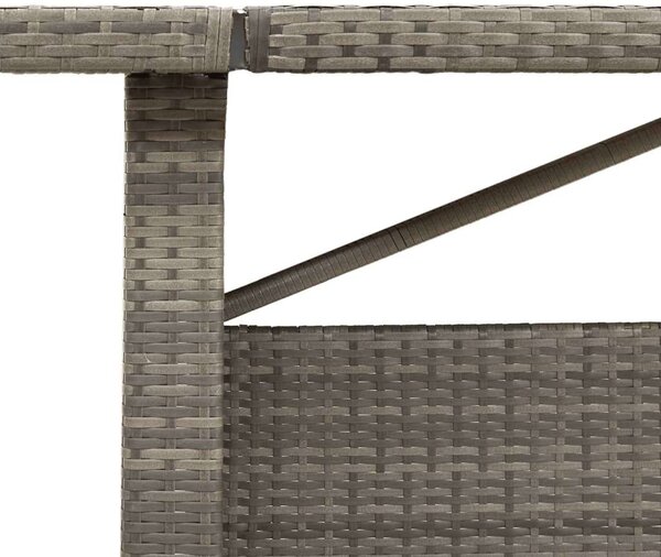 VidaXL Polyrattan Kerti Asztal - Üveglap - 240x90x75 cm