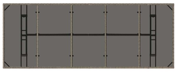 VidaXL Polyrattan Kerti Asztal - Üveglap - 240x90x75 cm