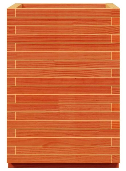 VidaXL viaszbarna tömör fenyőfa kerti virágláda 50 x 50 x 72,5 cm