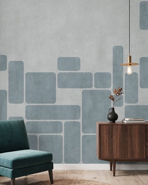 Fotótapéta Geometrikus minta világoskék árnyalatokban, Fotótapéta geometria, w05141v2 : Uwalls.hu