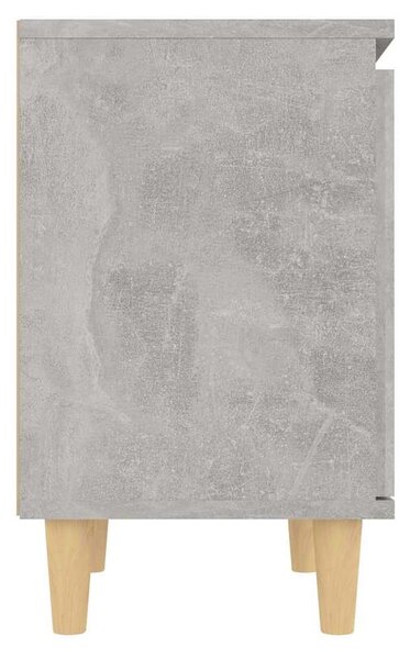 2 db betonszürke éjjeliszekrény tömör fa lábakkal 40x30x50 cm