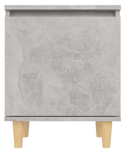 2 db betonszürke éjjeliszekrény tömör fa lábakkal 40x30x50 cm