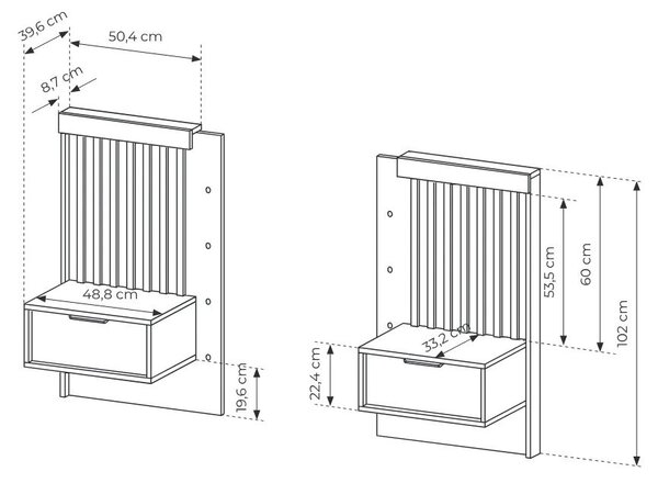 2 db-os éjjeliszekrény szett REFORM - artisan tölgy / antracit