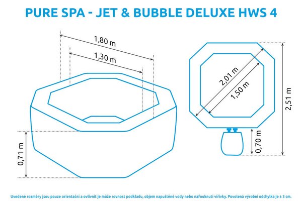 Marimex PureSpa felfújható pezsgőfürdő - Jet &amp; Bubble Deluxe HWS 4