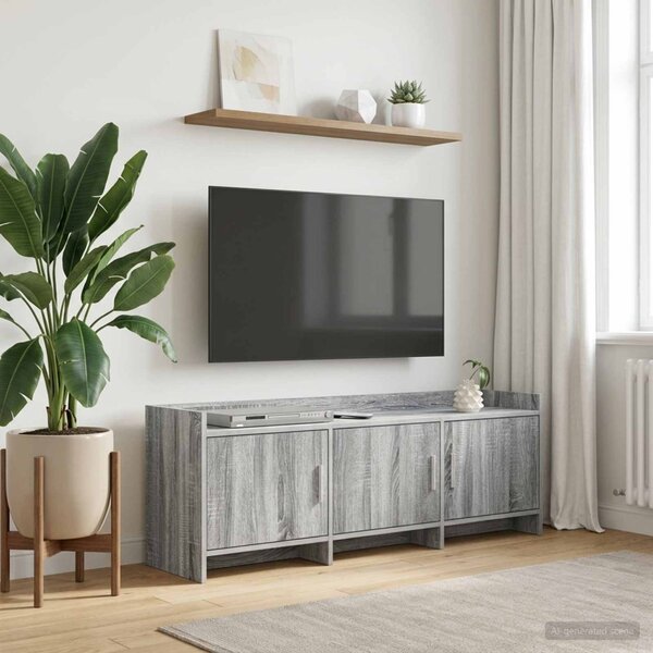 TV szekrény 130 x 33 x 47 cm Szürke Sonoma Szerelt Fa
