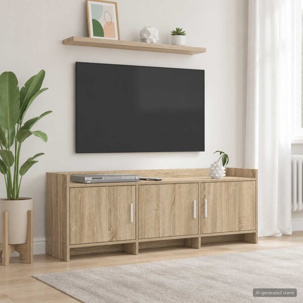 TV szekrény 130 x 33 x 47 cm Sonoma Tölgy Szerelt Fa