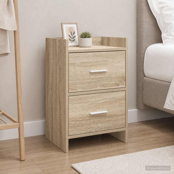 Éjjeliszekrények 2 db Sonoma Tölgy 40 x 30 x 60 cm Szerelt Fa