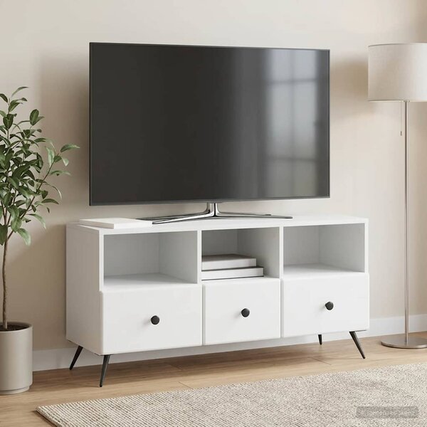 TV szekrény fiókkal Fehér 102 x 34,5 x 50 cm Szerelt Fa
