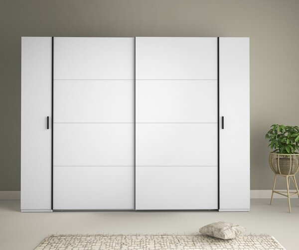 Nagy gardrób 270 cm GIRADOT - fehér / fekete fogantyúk
