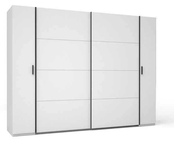 Nagy gardrób 270 cm GIRADOT - fehér / fekete fogantyúk