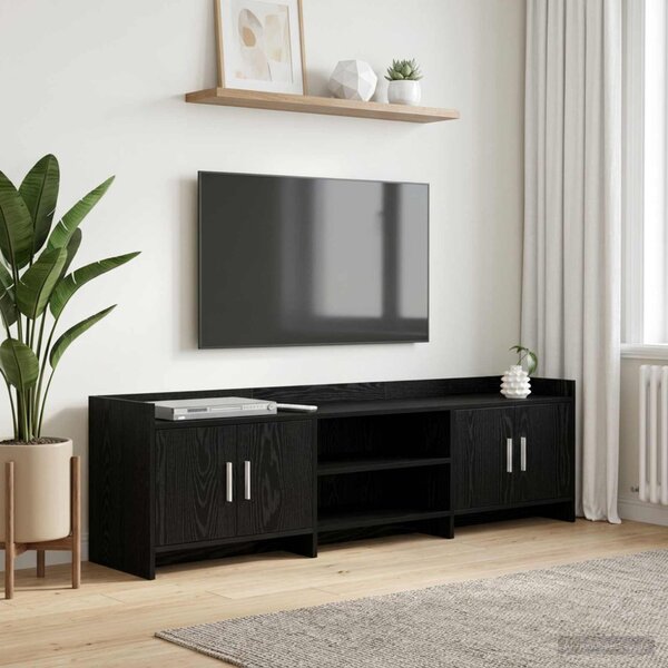 TV szekrény 168 x 33 x 47 cm Fekete Tölgy Szerelt Fa