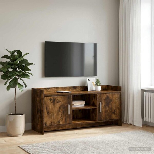TV szekrény 102 x 33 x 47 cm Füstös Tölgy Szerelt Fa