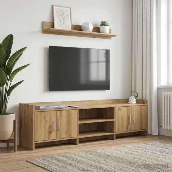 TV szekrény 168 x 33 x 47 cm Kézműves Tölgy Szerelt Fa