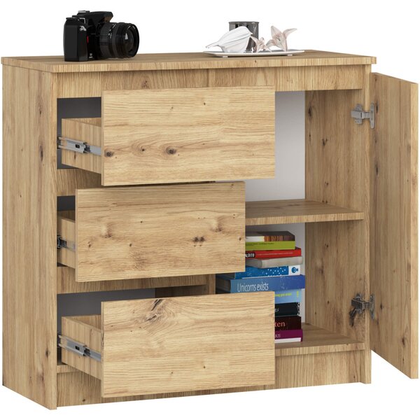 Fiókos komód fiókokkal és ajtókkal CIELA - artisan tölgyfa