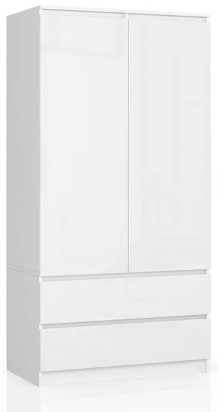 Fiókos szekrény 90 cm LOTA - fehér / fényes fehér