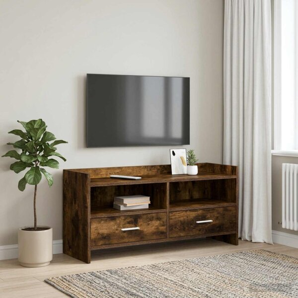 TV szekrény 100 x 33 x 47 cm Füstös Tölgy Szerelt Fa
