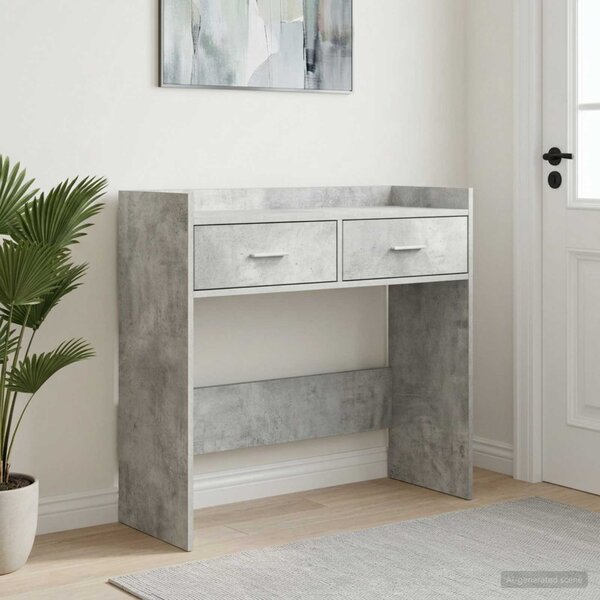 Konzolasztal Betonszürke 90 x 35 x 80 cm Szerelt Fa