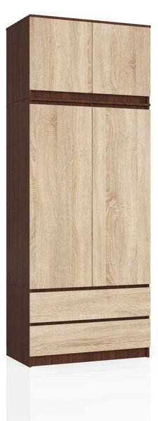 Gardróbszekrény bővíthető 90 cm LOTA - wenge / sonoma tölgy
