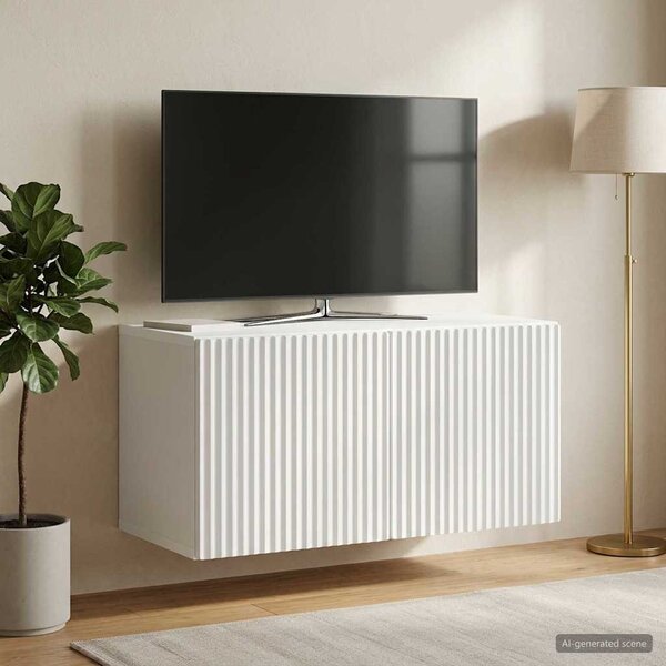 Fali TV szekrény Fehér 59,5 x 31 x 30 cm Szerelt Fa