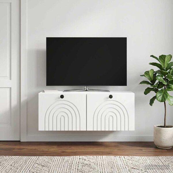 Fali TV szekrény Fehér 78,5 x 31 x 30 cm Szerelt Fa