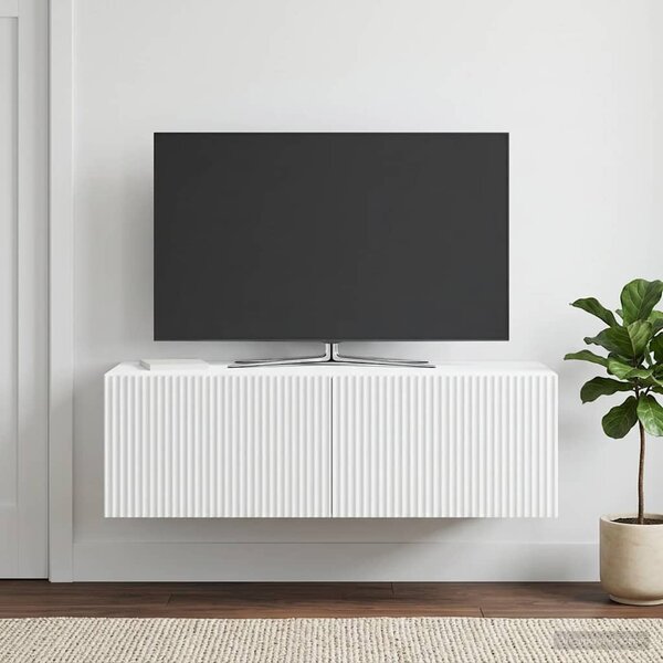 Fali TV szekrény Fehér 98 x 41 x 30 cm Szerelt Fa