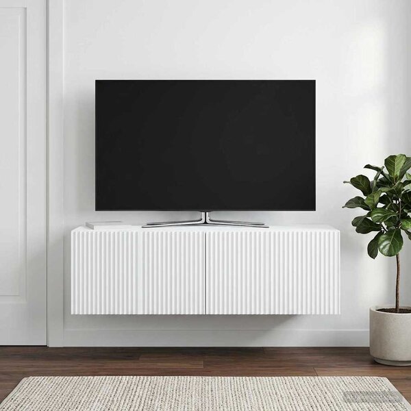 Fali TV szekrény Fehér 98 x 31 x 30 cm Szerelt Fa